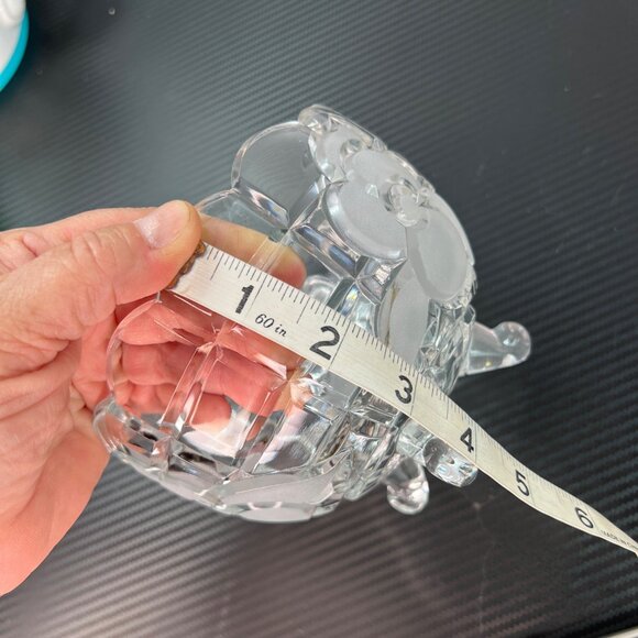 Vintage Footed Crystal Rose Glass Candy Dish Bowl 5" Diameter Snack Dish - Picture 5 of 6